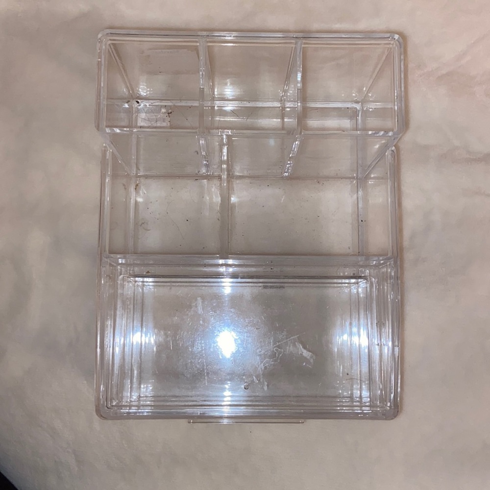Acrylic 2 drawer makeup organizer display